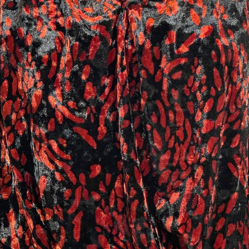 Free People Black and Rusty Orange Velvet Sleeveless Top - Picture 4 of 9